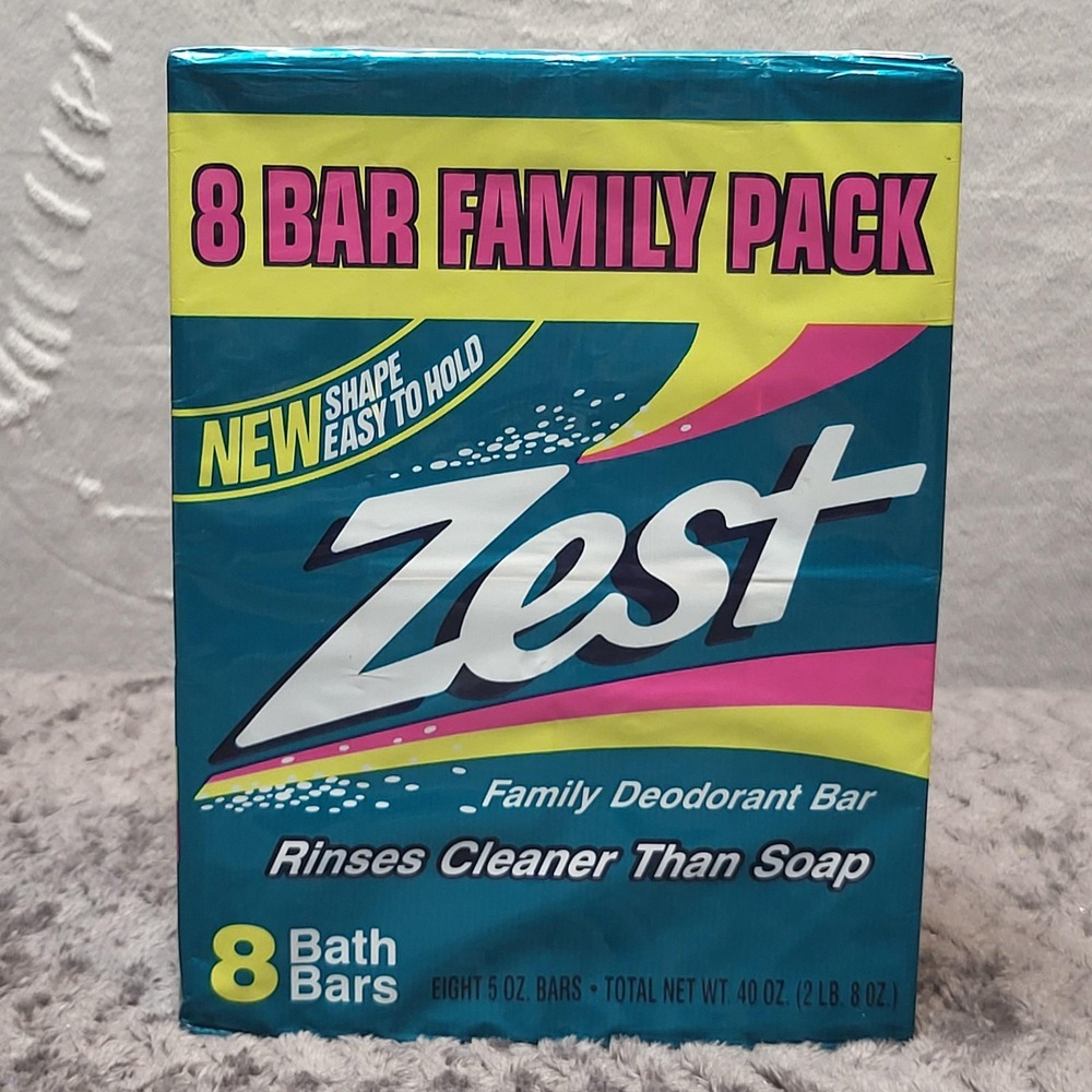 Zest Deodorant Soap Blue Multipack 8 Bar Family Pack 5 Oz Bars Total 40 Oz